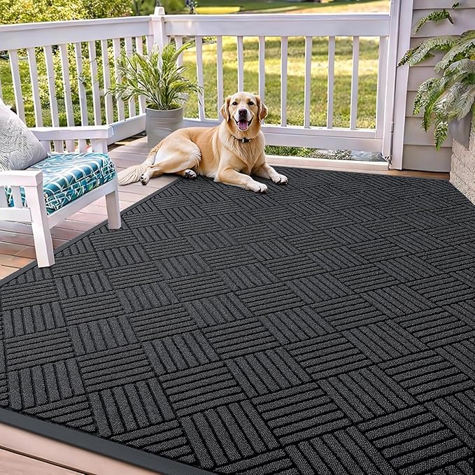 OLANLY Front Door Mat Outside Entrance 71x47, Heavy Duty Sturdy Natural Rubber by OLANLY