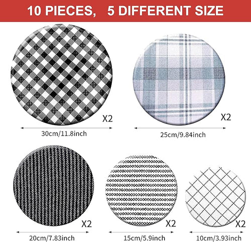 10Pcs Reusable Bowl Covers In 5 Size, Stretch Cloth Fabric Dish Cover Kitchen - Image 2