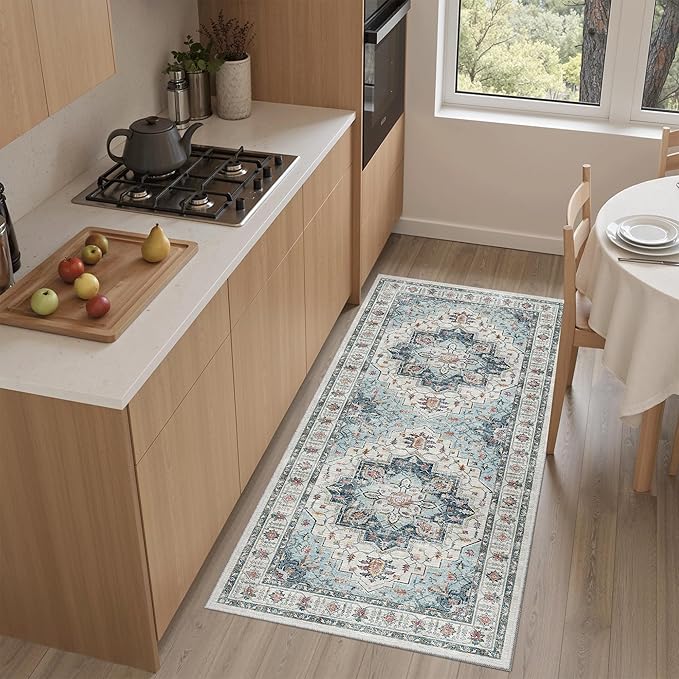 Madane Washable Area Rug 2x4, Small Entryway Rug Non-Slip Vintage Door Mat by Madane