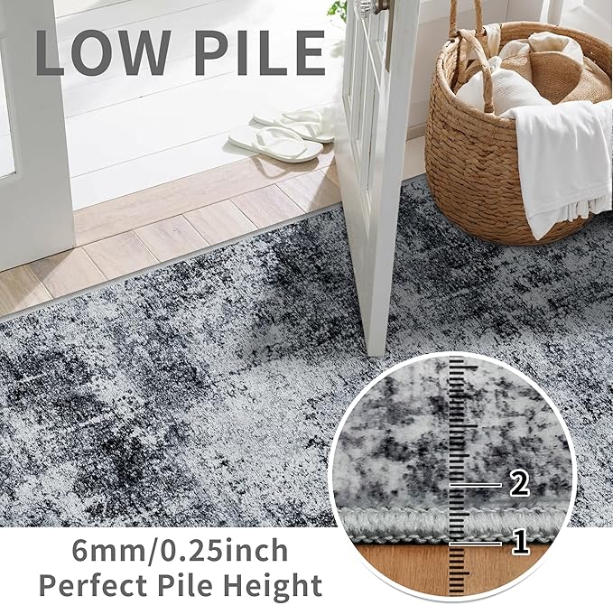 3x6 Washable Entryway Runner Rug: Non Slip Wide Hallway Runners Easy-to-Clean - Image 4