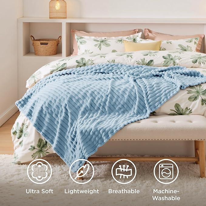 Bedsure GentleSoft Blue Throw Blanket - Image 5