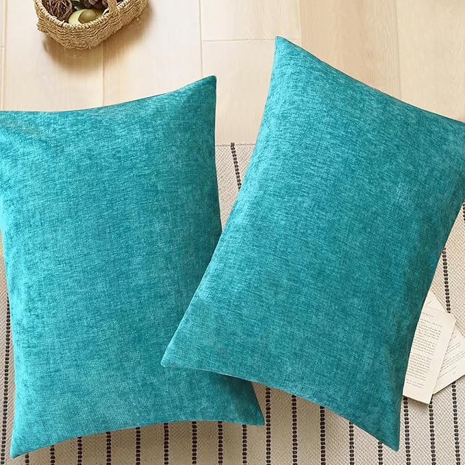 CaliTime Throw Pillow Covers Decorative 20 X 26 Inches Pack of 2 Cozy Chenille - Image 5
