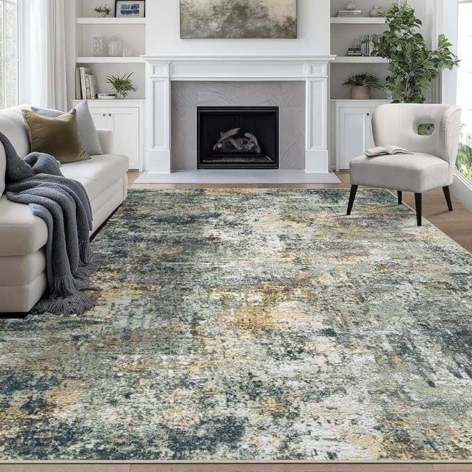 9x12 Area Rugs for Living Room Rug Washable: Abstract Large Rug for Dining Room by Aelenmu