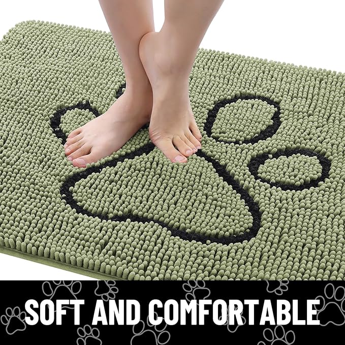 Smiry Dog Door Mat for Muddy Paws, Absorbent Dirt Trapper Non Slip Quick Dry - Image 3