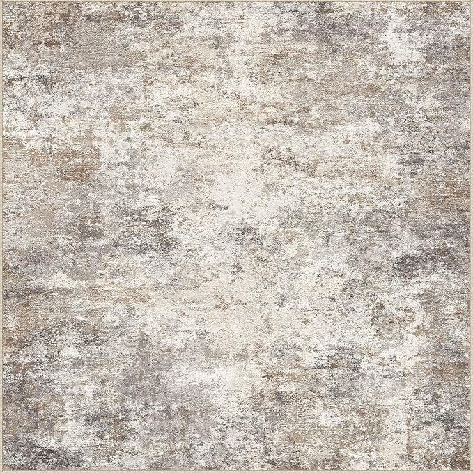 UERMEI Square Area Rugs : Washable 8x8 Neutral Modern Abstract Carpet - Image 9