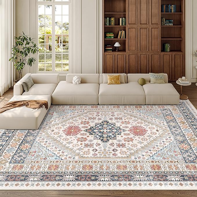zesthome 8x10 Area Rugs for Living Room, Non-Slip Backing Washable Rugs by Zesthome