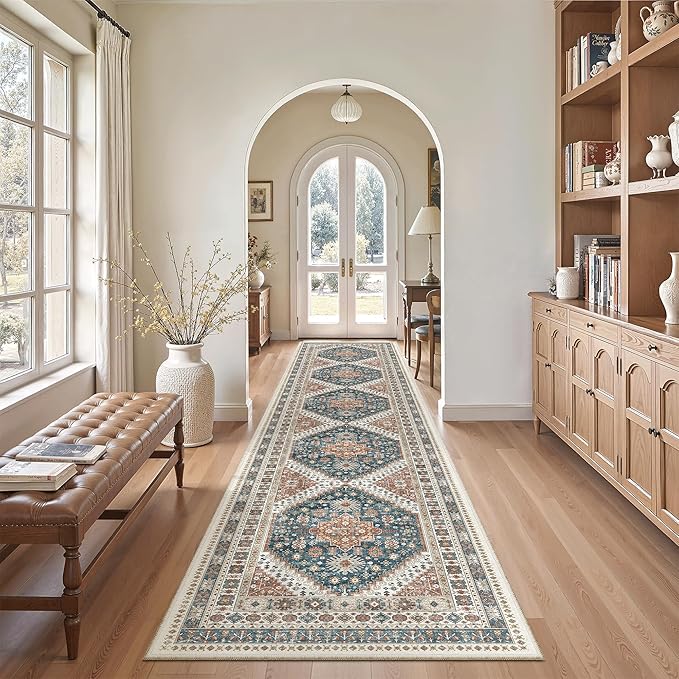 Madane Hallway Runner Rug 2'6''x12' Kitchen Runner, Non Slip Vintage Runners - Image 3