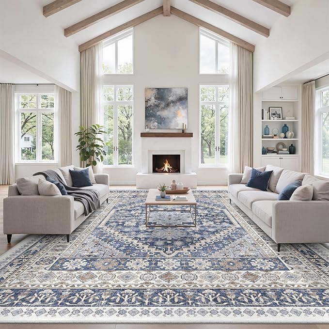 zesthome 12x15 Area Rugs, Large Washable Rug, Ultra-Thin Stain Resistant Rugs by Zesthome