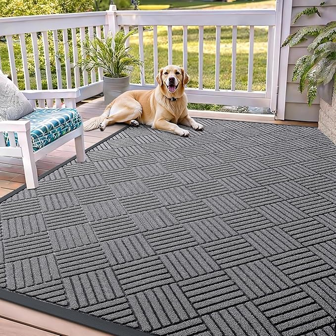 OLANLY Front Door Mat Outside Entrance 71x47, Heavy Duty Sturdy Natural Rubber by OLANLY