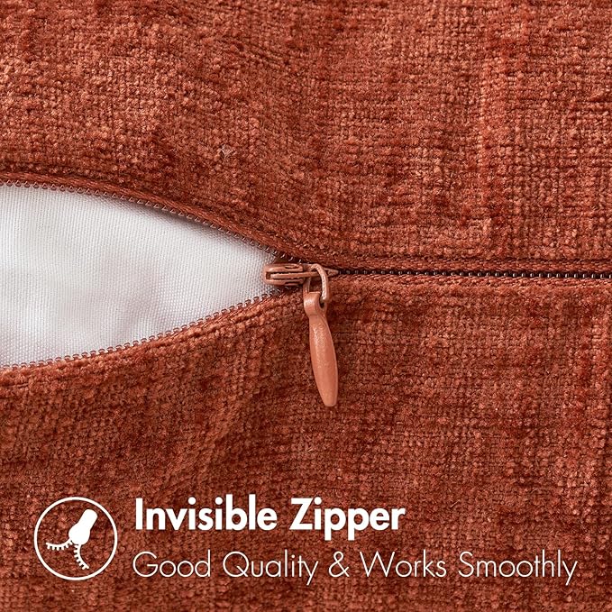 MIULEE Pack of 2 Couch Throw Pillow Covers 20x20 Inch Soft Burnt Orange - Image 3
