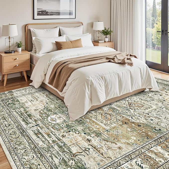 9x12 Area Rugs for Living Room, Non Slip Machine Washable Vintage Rugs - Image 8