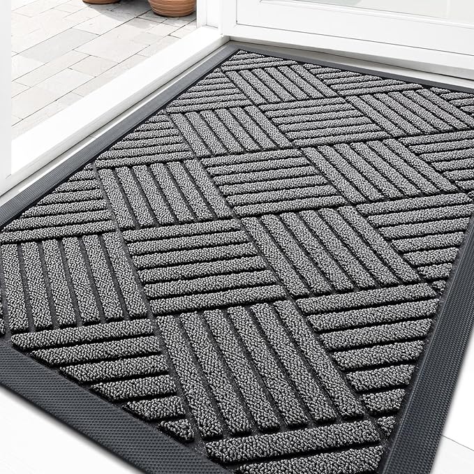 OLANLY Front Door Mat Outside Entrance 29.5x17, Heavy Duty Sturdy Natural by OLANLY