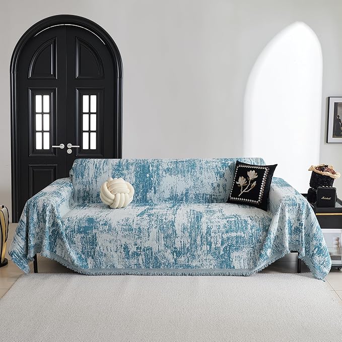 MYSKY HOME Boho Couch Cover for Dogs Washable Sage Abstract Couch Sofa - Image 8