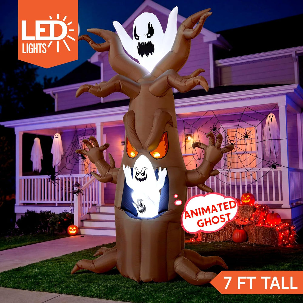 Joiedomi 7 Ft Halloween Inflatables Tree Decorations Outdoor Blow Up Yard Dec...