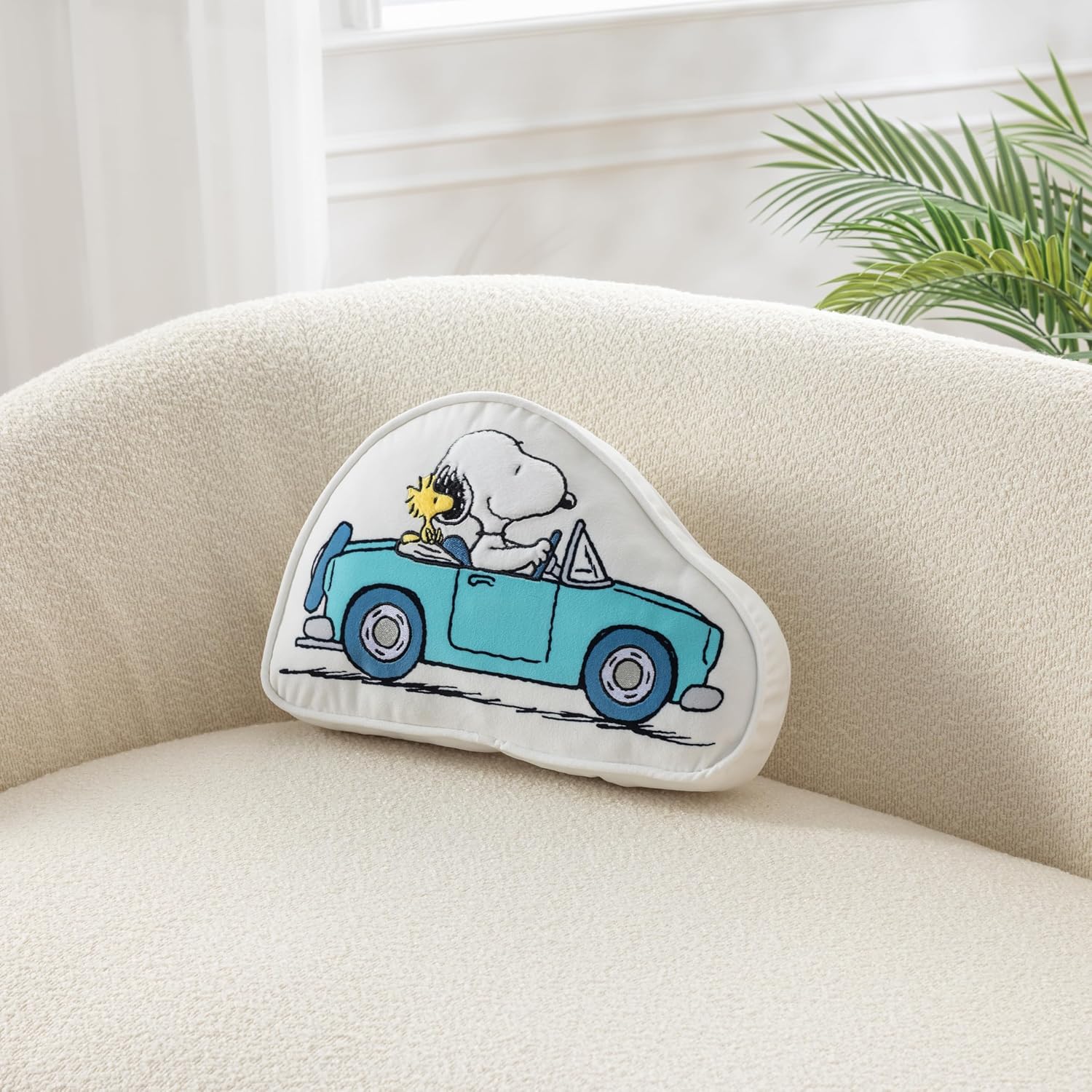 Berkshire Peanuts® Plush Throw Pillow, Gift Idea, Snoopy Cute Character Shaped Cushion, Soft Cozy Decor for Bed Couch Chair(Snoopy and Woodstock Convertible Pillow All Colorways, 15.5’’ L)