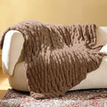 Ultra Soft Cozy Faux Fur Throw Blanket, Fuzzy Plush Thick Bubble Blanket by blunique