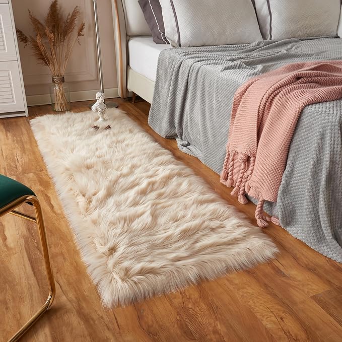 EasyJoy Ultra Soft Fluffy Rugs Faux Fur Rug Chair Cover Seat Pad Fuzzy Area Rug by EasyJoy