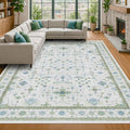 Hazo Haus Blue and Green Living Room Rug 8x10 by HazoHaus