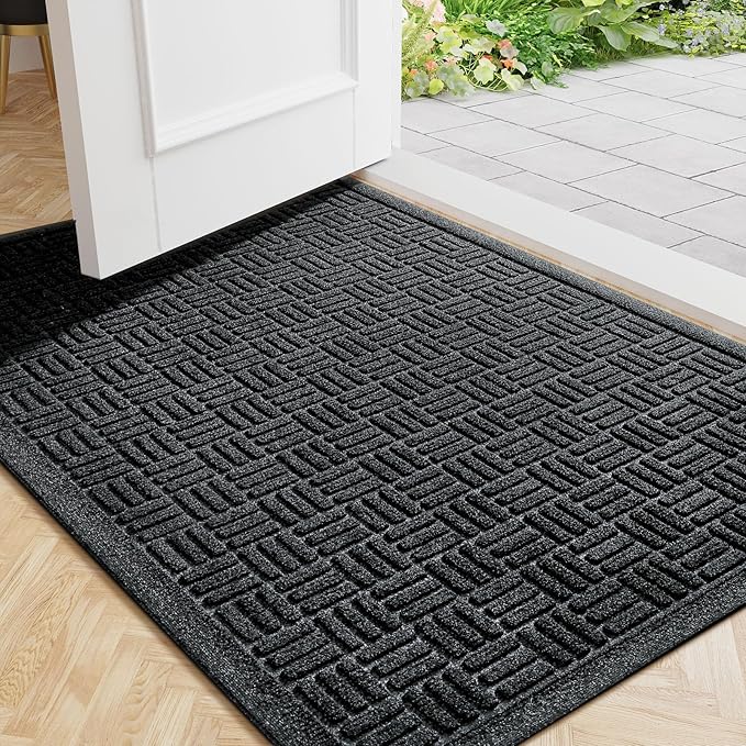 Mibao Front Door Mat Indoor Outdoor Entrance, Dirt Trapping Waterproof by Mibao