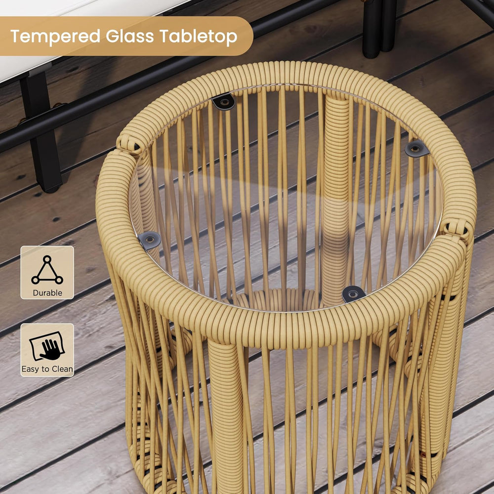 Yaheetech 3 Pieces L-Shaped Conversation Set, Outdoor Patio Furniture Set