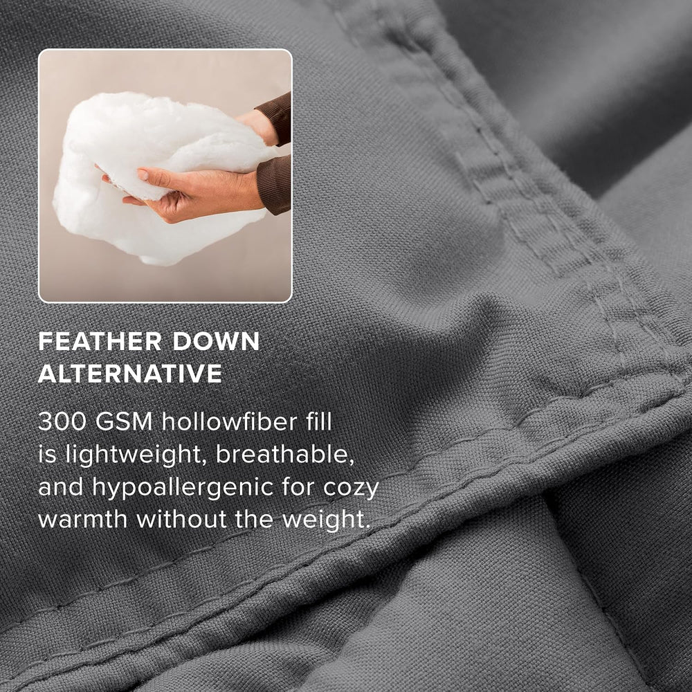 Bare Home Queen Comforter Set - 1800 Ultra Soft (Queen, Grey)