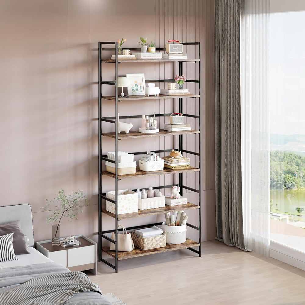 Vintage Multifunctional Folding Bookshelf, No-Assembly Plant Stand Storage Ra...
