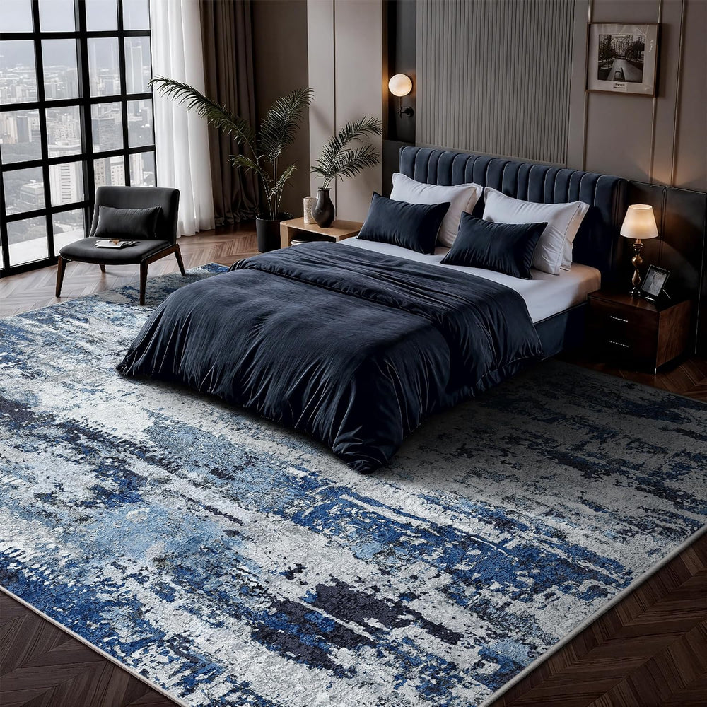 9x12 Area Rugs, Abstract Morden Soft Washable Rug, Non-Slip Low Pile Rugs for...