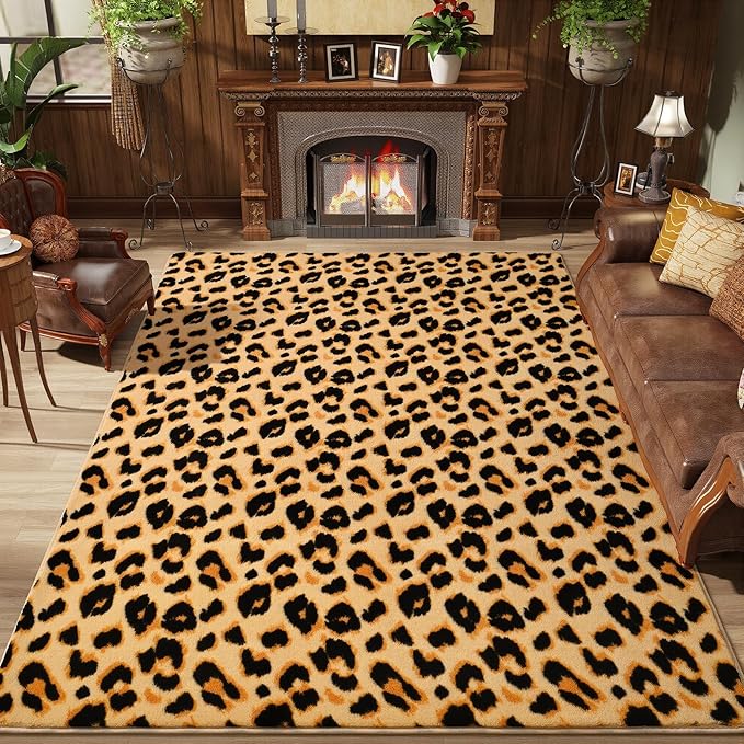 Amearea Soft Leopard Rugs for Bedroom Living Room, 3x5 Modern Cheetah Print - Image 6