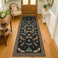 Black Insect 2'6"x8' Washable Non Slip Runner Rugs by HazoHaus