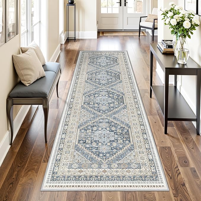 Runner Rug 2x8 Runners for Hallways Non Slip Washable, Vintage Hallway Runner by Restydon