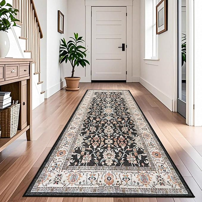 TOPRUUG Washable 4x8 Runner Rug: Vintage Non-Slip Hallway Runner Rug Durable by TOPRUUG