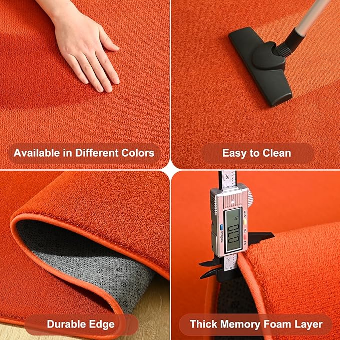 Amearea Modern Area Rugs for Bedroom Living Room, 4x6 Feet Orange Thickened - Image 5