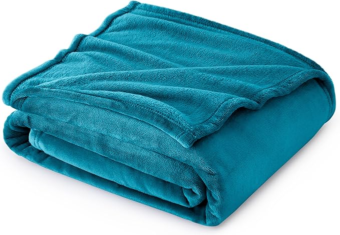 Bedsure GentleSoft Fleece Blanket Twin Size Teal by BEDSURE