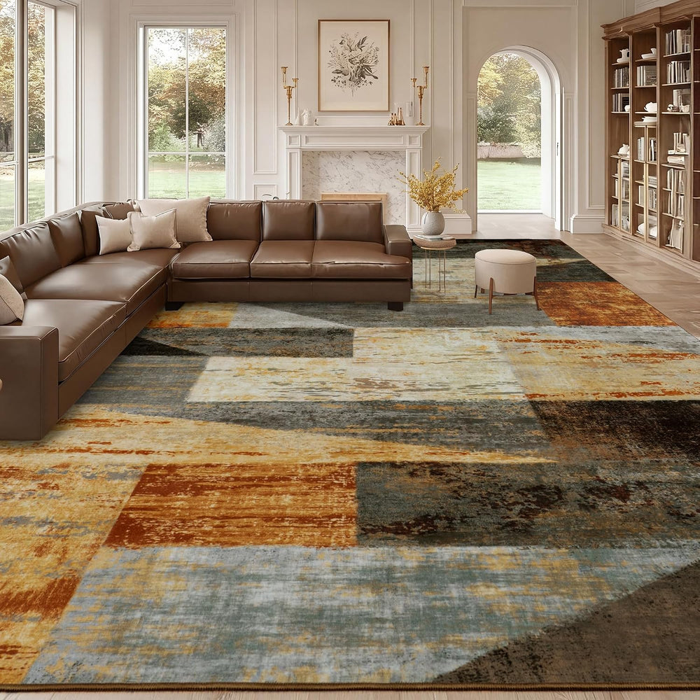 Mugorn Modern Geometric Living Room Rug, Soft Large 9x12 Area Rug