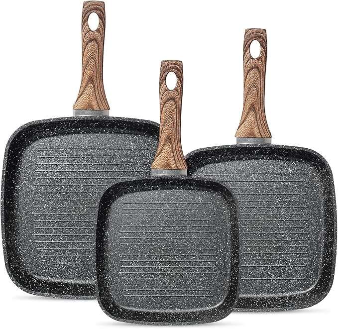 3 Pcs Pots and Pans Set, Nonstick & Non-Toxic Healthy Pots and Pans by RayBear