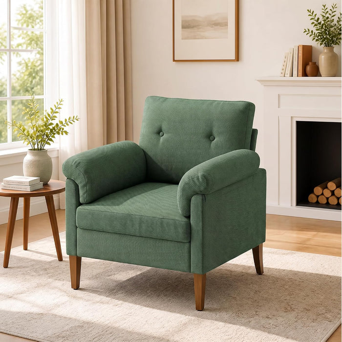 Accent Chair, Modern Upholstered Corner Chair with Padded Arms