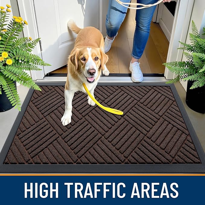 OLANLY Front Door Mat Outside Entrance 29.5x17, Heavy Duty Sturdy Natural - Image 6