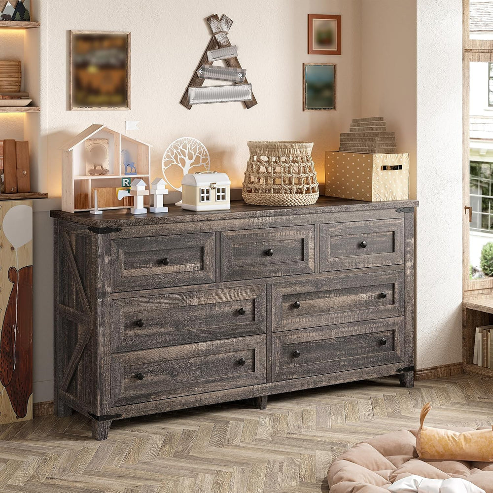 EnHomee Farmhouse Dresser for Bedroom, 51.2" W Dresser TV Stand for 60&q...