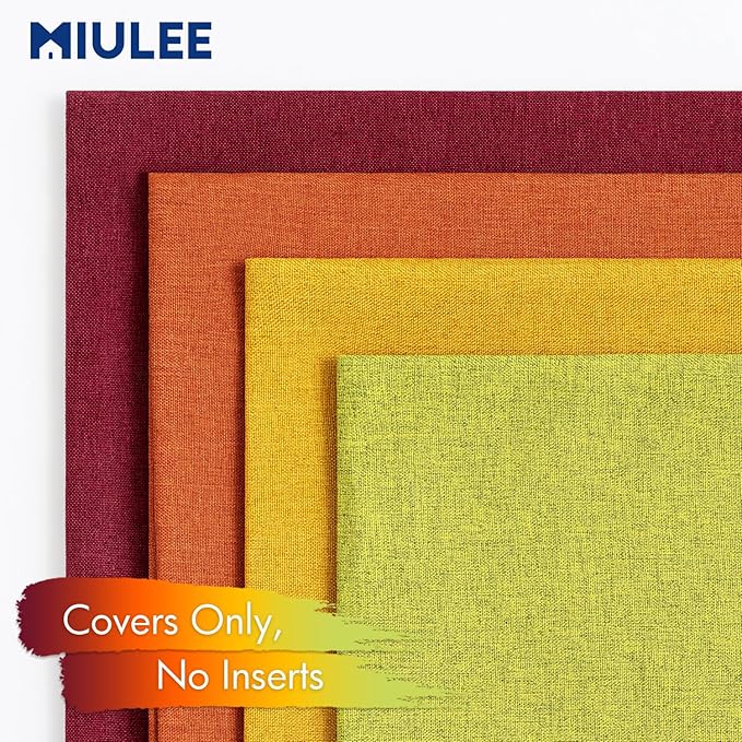 MIULEE Pack of 4 Decorative Outdoor Throw Pillow Covers Linen Waterproof Pillow - Image 5
