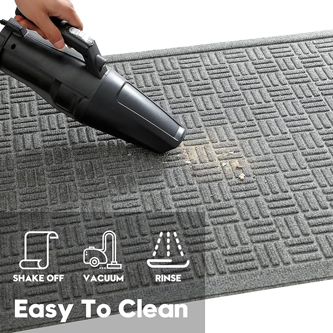 Mibao Front Door Mat Indoor Outdoor Entrance, Dirt Trapping Waterproof - Image 4