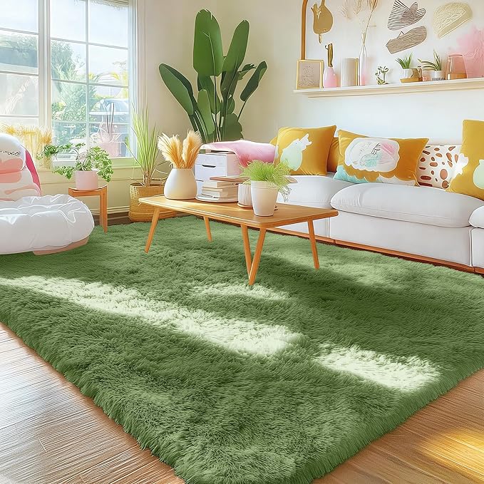 OLANLY Area Rugs for Living Room Bedroom, Machine Washable 4x5.9 ft Soft Fluffy - Image 3