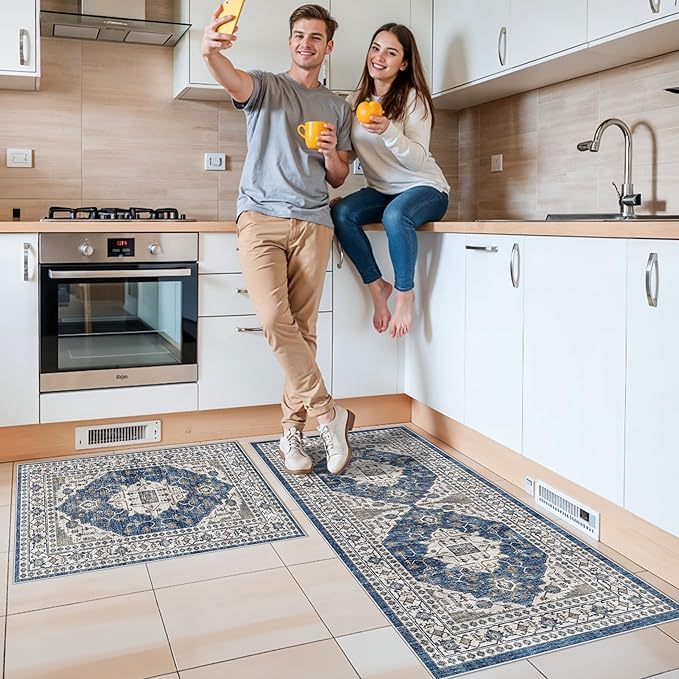 Kitchen Sink Rugs Set 0f 2: Washable Non-Slip Hardwood Floor Mat - Image 2