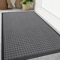 Smiry Front Door Mat Outside Entrance, Heavy Duty Natural Rubber Doormat by Smiry