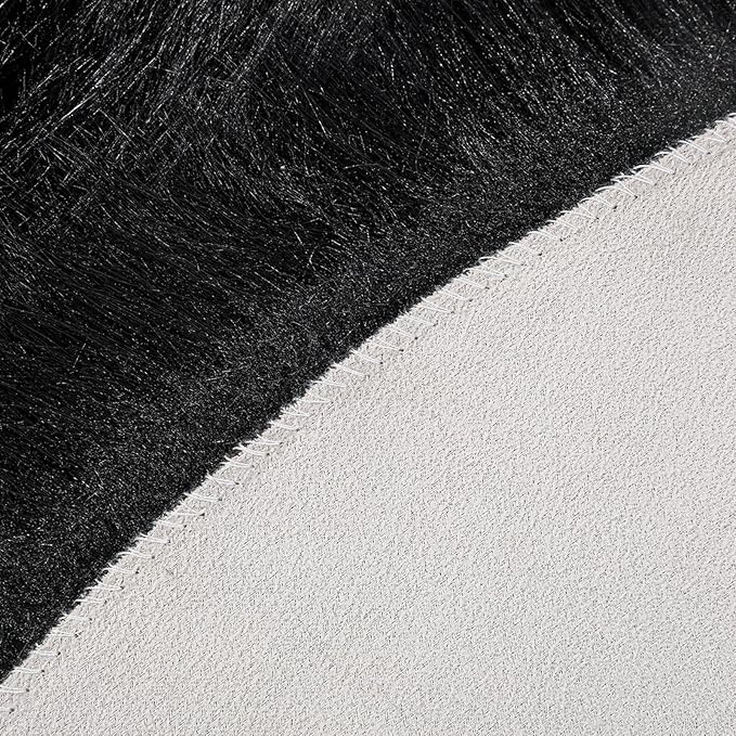 linmopm Faux Fur Rug Sheepskin Shag Fluffy Fuzzy Black 3x3 ft Rugs - Image 5