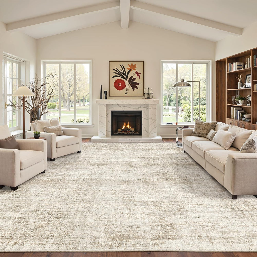 Cochyean 8x10 Area Rugs Abstract Large Area Rug Living Room Rug,Light Brown