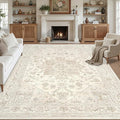 Area Rugs 9x12 Living Room: Vintage Boho Neutral Washable Rug Indoor Soft Large by Luxturiy