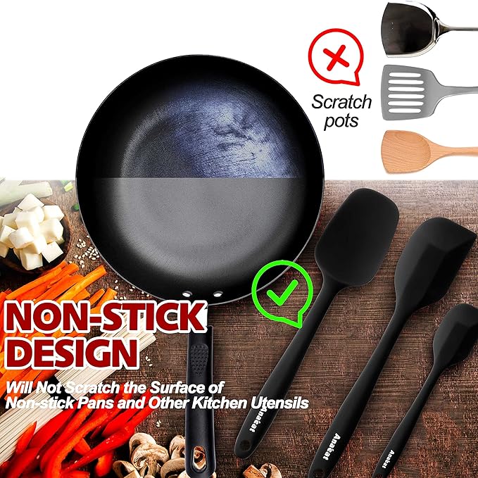 Anaeat Heat Resistant Silicone Spatula Set of 8 - Image 3