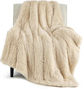 Bedsure GentleSoft Fuzzy Sherpa Faux Fur Blanket Beige Cozy Gifts by BEDSURE