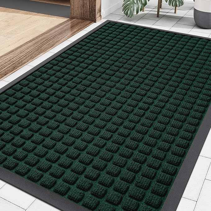 Smiry Front Door Mat Outside Entrance, Heavy Duty Natural Rubber Doormat by Smiry