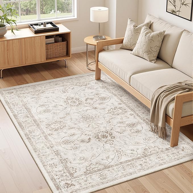 Madane 3x5 Area Rugs for Entryway, Washable Vintage Low Pile Non-Slip Throw - Image 2